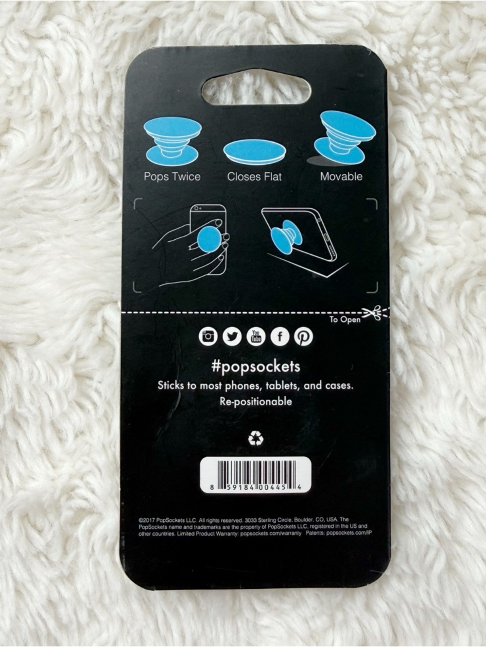 PopSockets Black Phone Grip and Stand with Expanding Kickstand - Picture 2 of 2